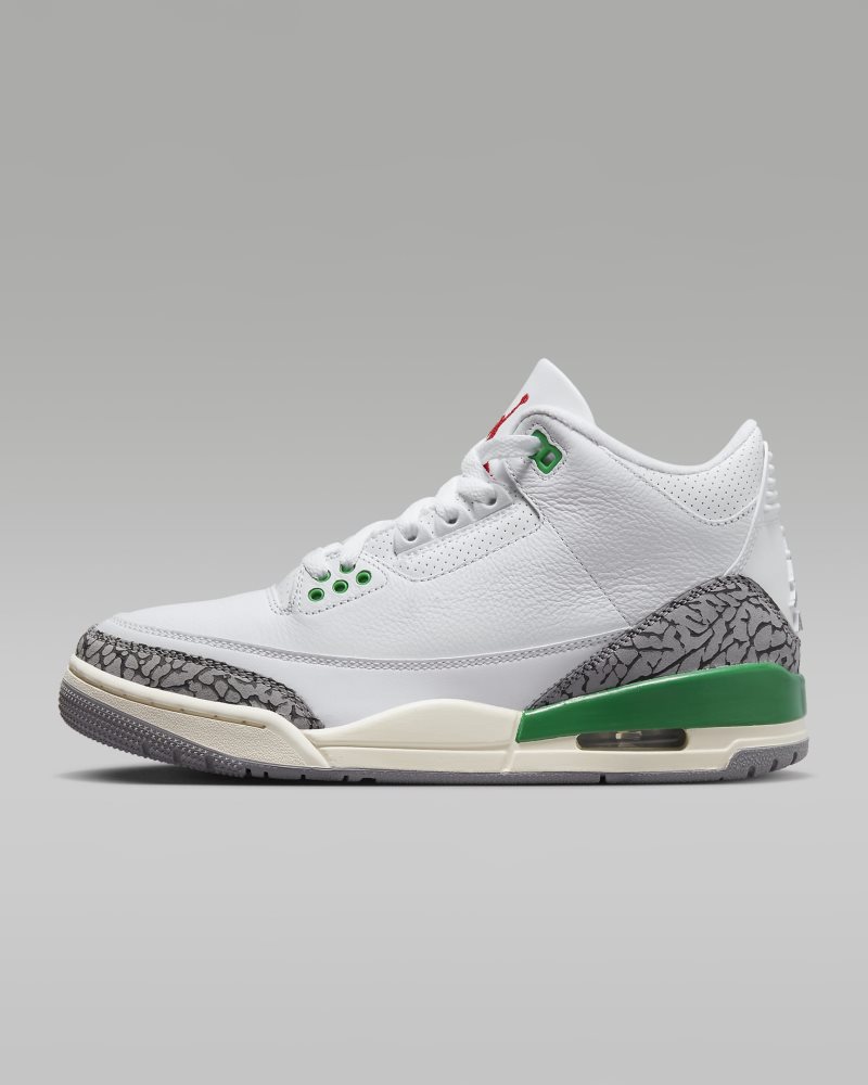 Air Jordan 3 Retro Weiß/Lucky Green/Cement Grey/Varsity Red