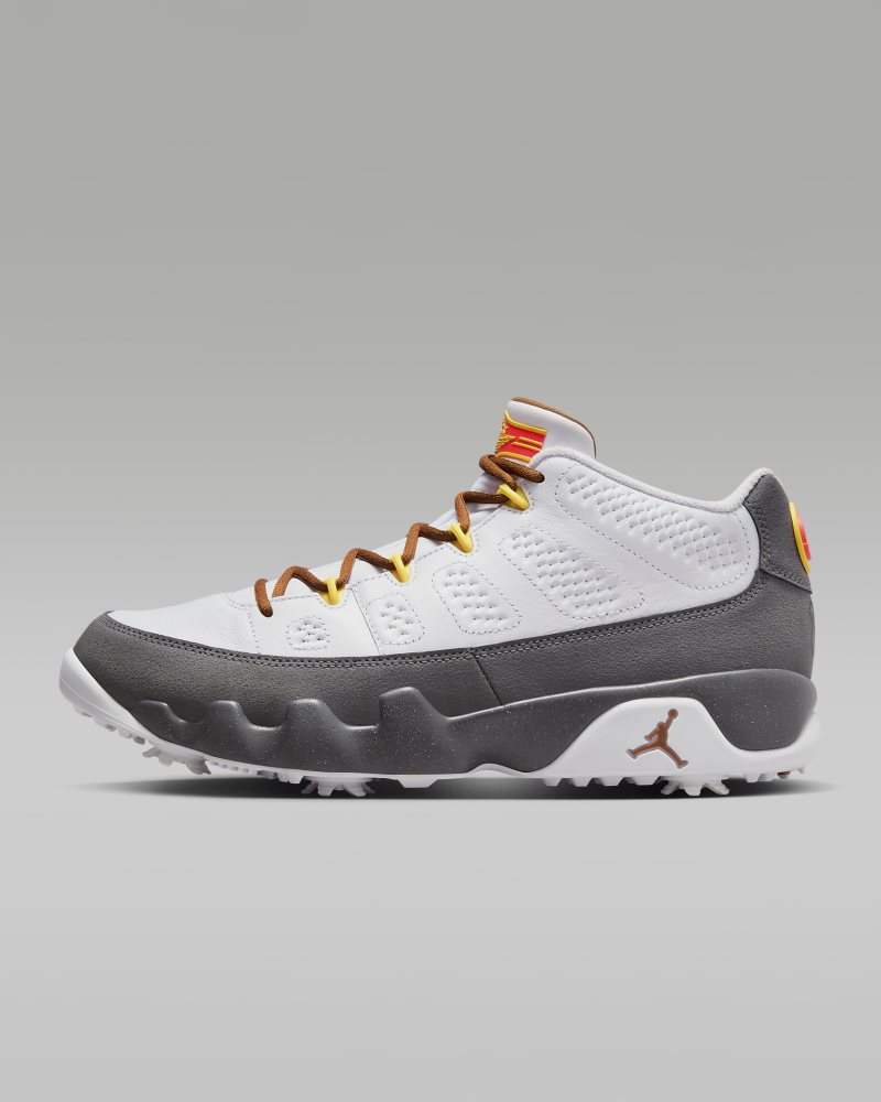 Air Jordan 9 G NRG Weiß/Cool Grey/Anthrazit/University Gold