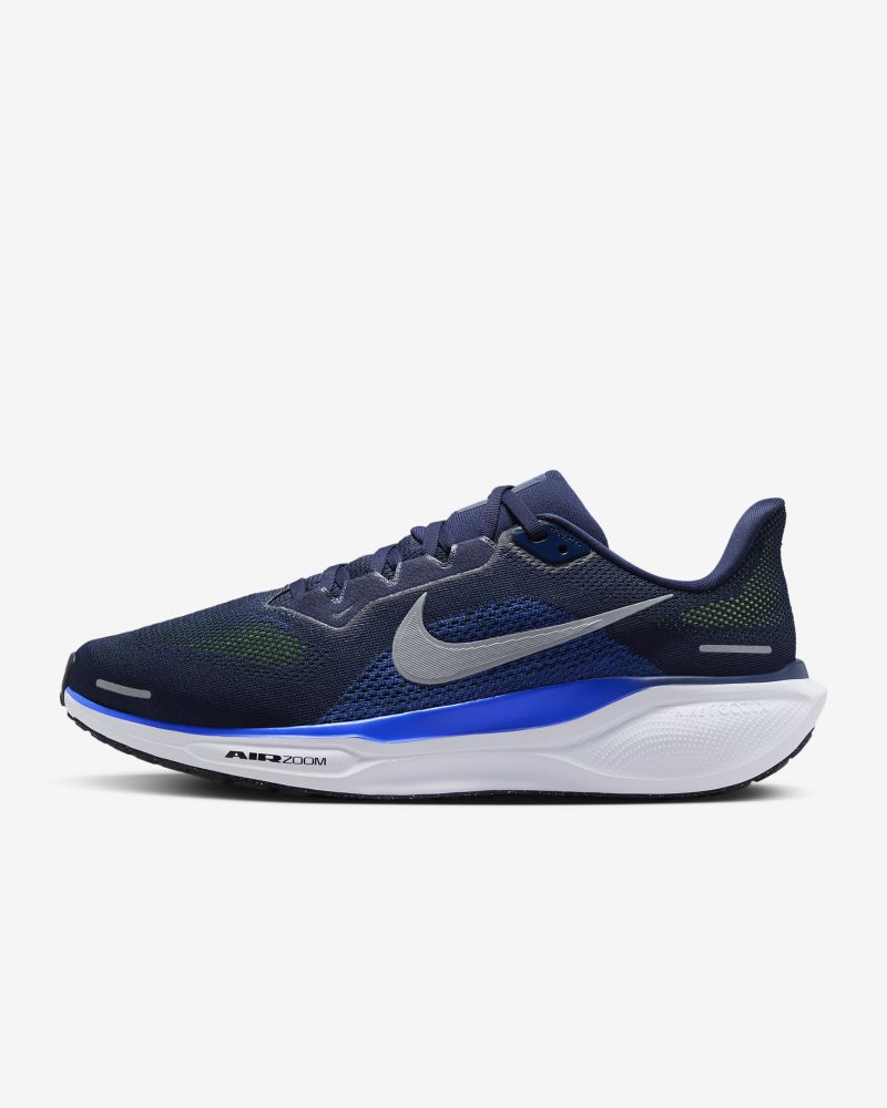 Nike Pegasus 41 Mitternachtsmarineblau/Schwarz/Volt/Reflektierendes Silber