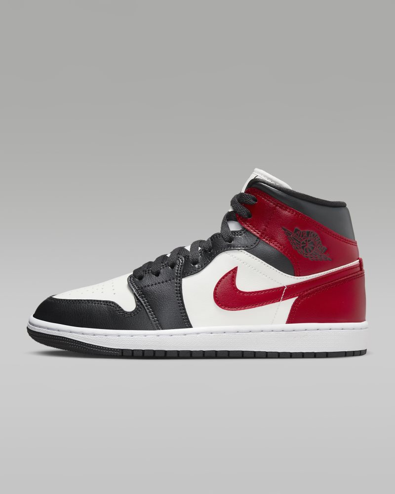 Air Jordan 1 Mid Sail/Off Noir/Weiß/GymRot