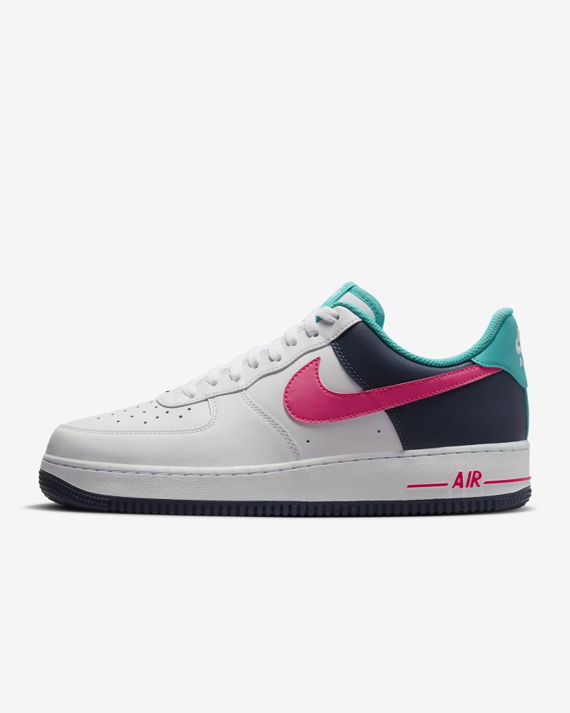 Nike Air Force 1 07 Weiß/Donnerblau/Dusty Cactus/Racer Pink