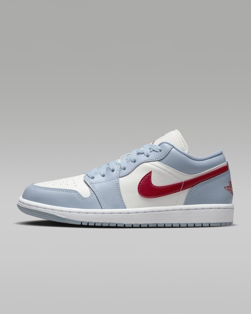 Air Jordan 1 Low Sail/Blue Grey/Weiß/Dune Red