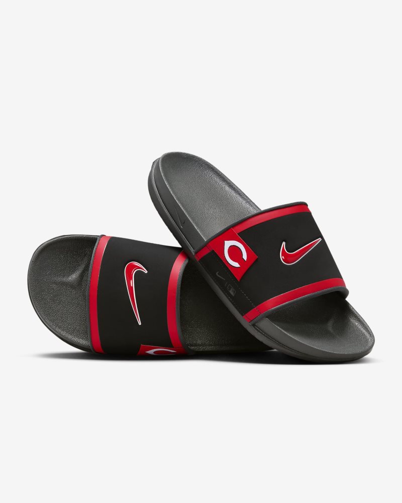 Nike Offcourt (Cincinnati Reds) Schwarz/Dark Smoke Grey/Sport Red