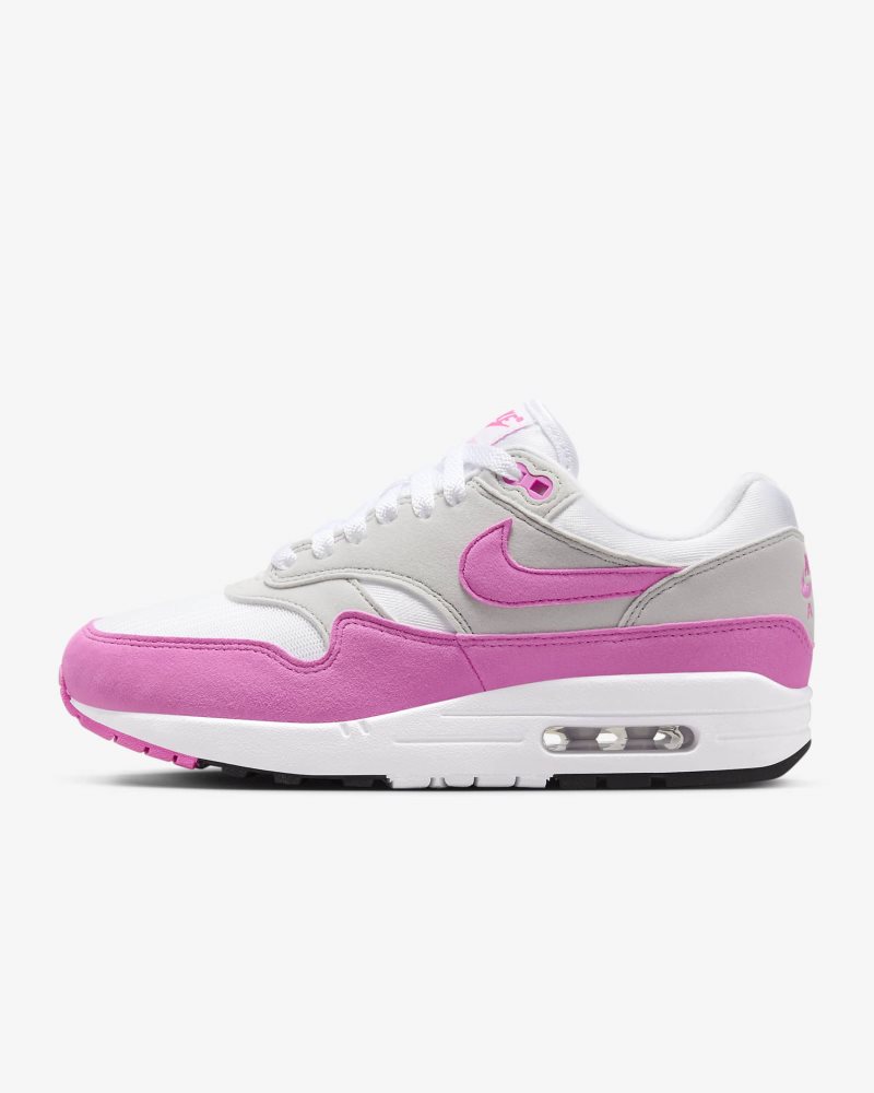 Nike Air Max 1 Weiß/Neutral Grey/Schwarz/Playful Pink