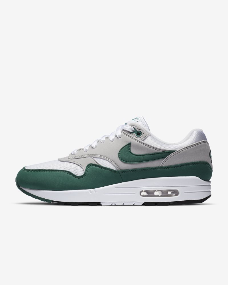 Nike Air Max 1 Weiß/Neutralgrau/Schwarz/Evergreen Aura