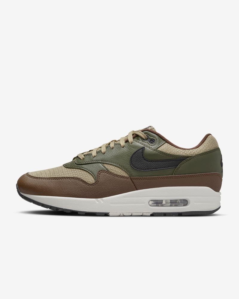 Nike Air Max 1 Essential Premium Neutral Olive/Cargo Khaki/Cacao Wow/Schwarz