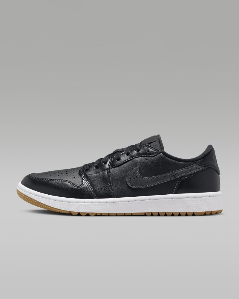 Air Jordan 1 Low G Schwarz/Gummi Mittelbraun/Weiß/Anthrazit