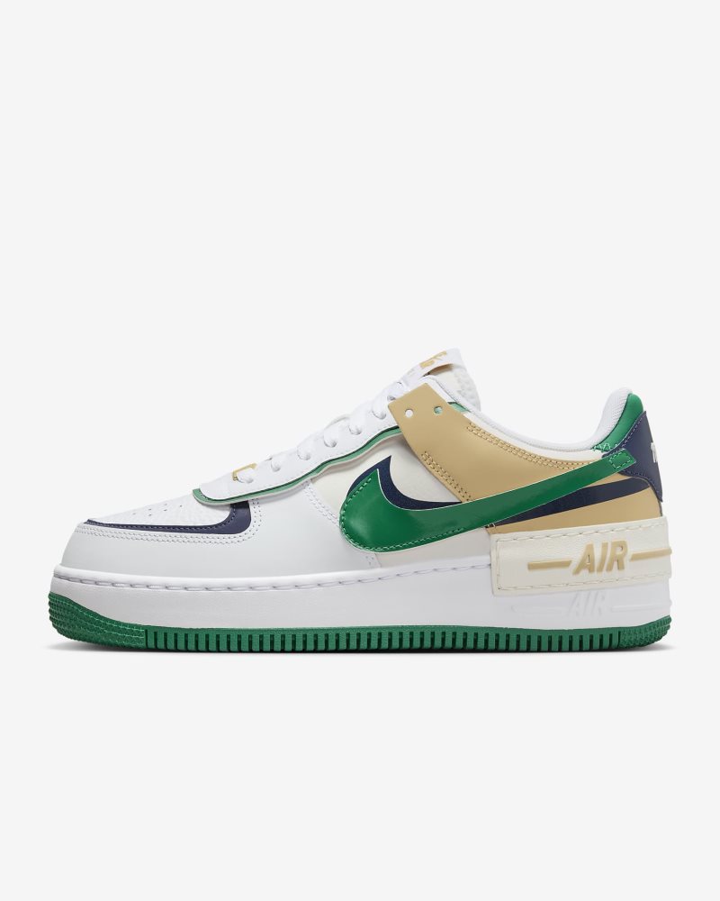 Nike Air Force 1 Shadow Weiß/Malachit/Sesam/MitternachtMarineblau