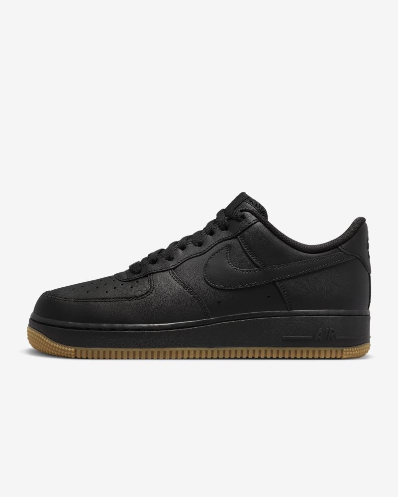 Nike Air Force 107 Schwarz/Gummi Hellbraun/Schwarz