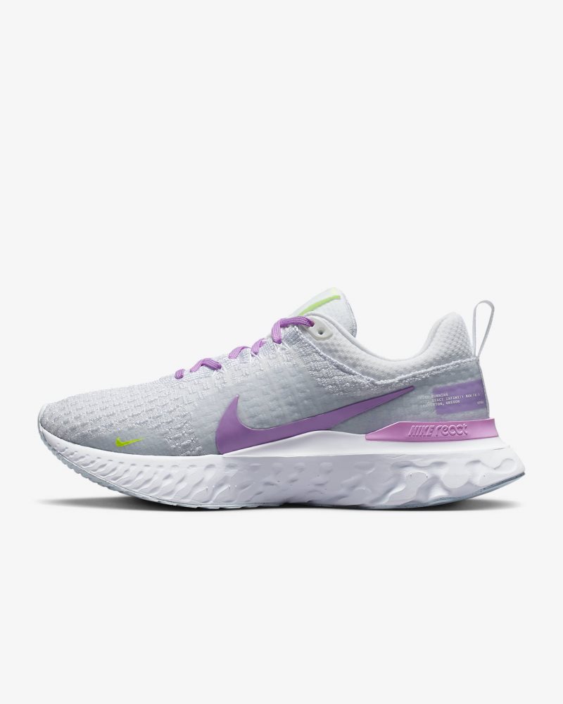 Nike React Infinity 3 Weiß/Blautönung/Volt/Rush Fuchsia